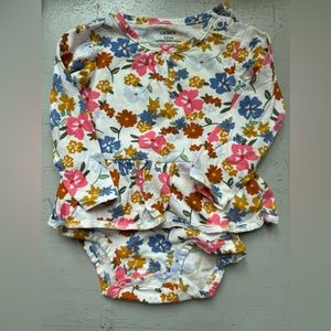 Carters flowered onsie with ruffle 12mos